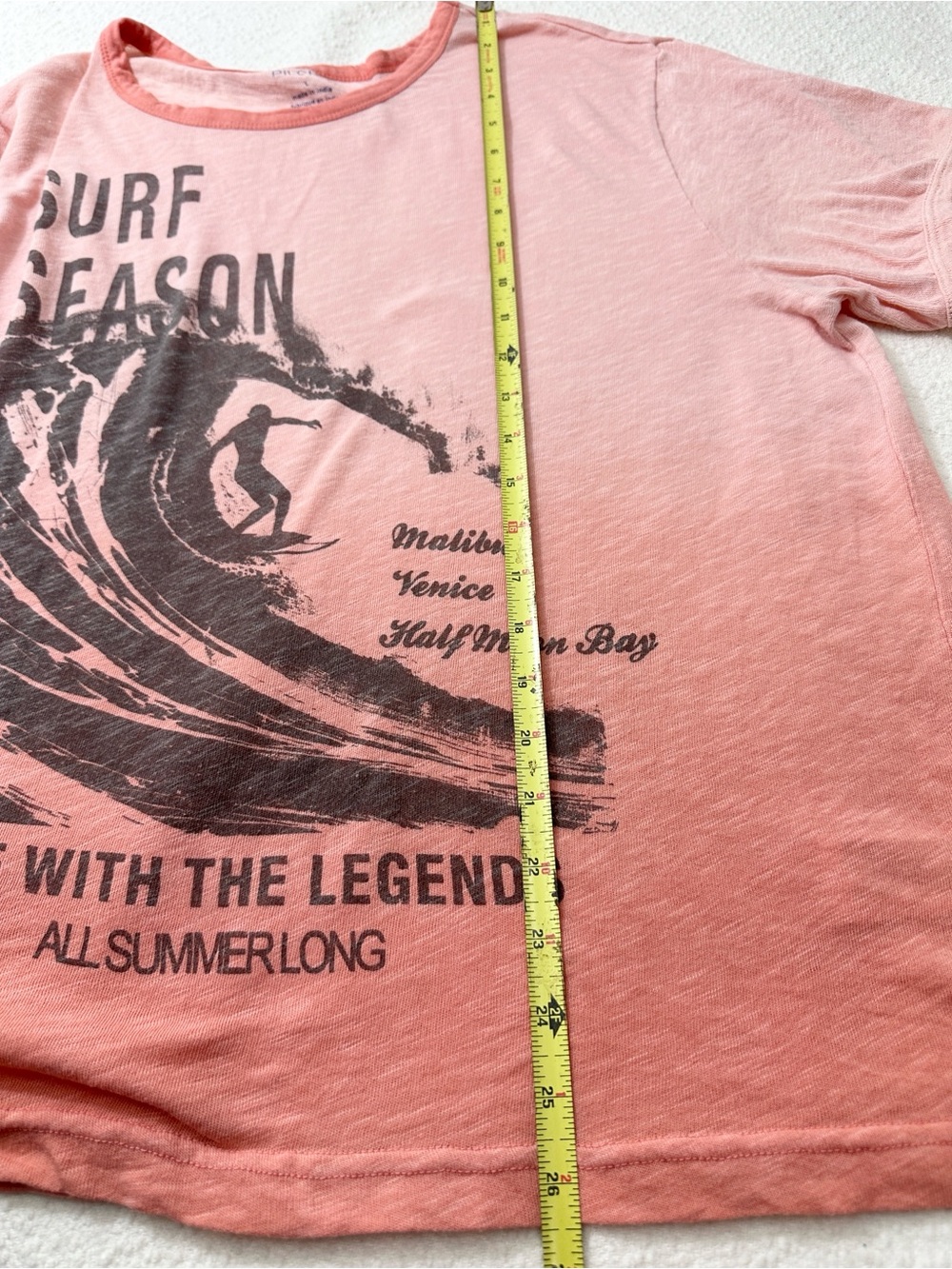 Pilcro by Anthropologie Vintage-Inspired Surf Tee Large Coral Pink Ombre - Picture 6 of 8